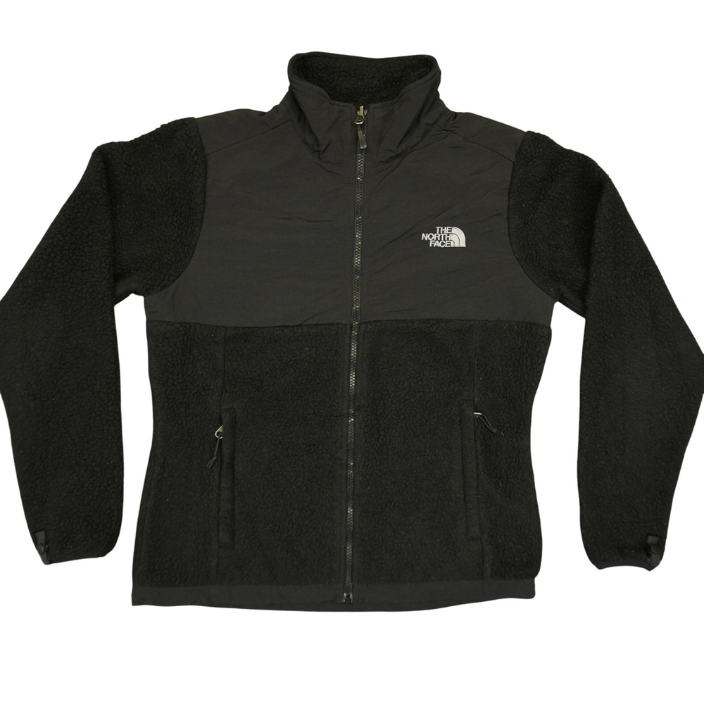 The North Face Denali Jacket Womens Small Black Polartec Fleece Full Zip Coat